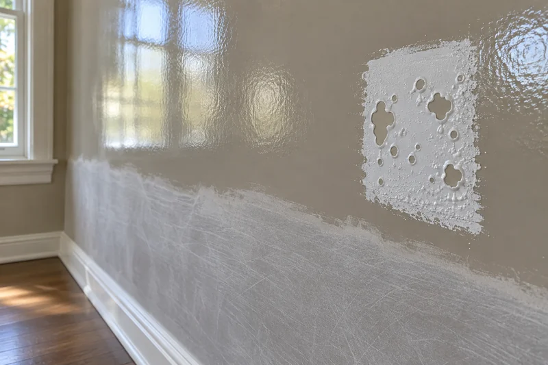 Primer crawling into islands where it was applied over old gloss paint